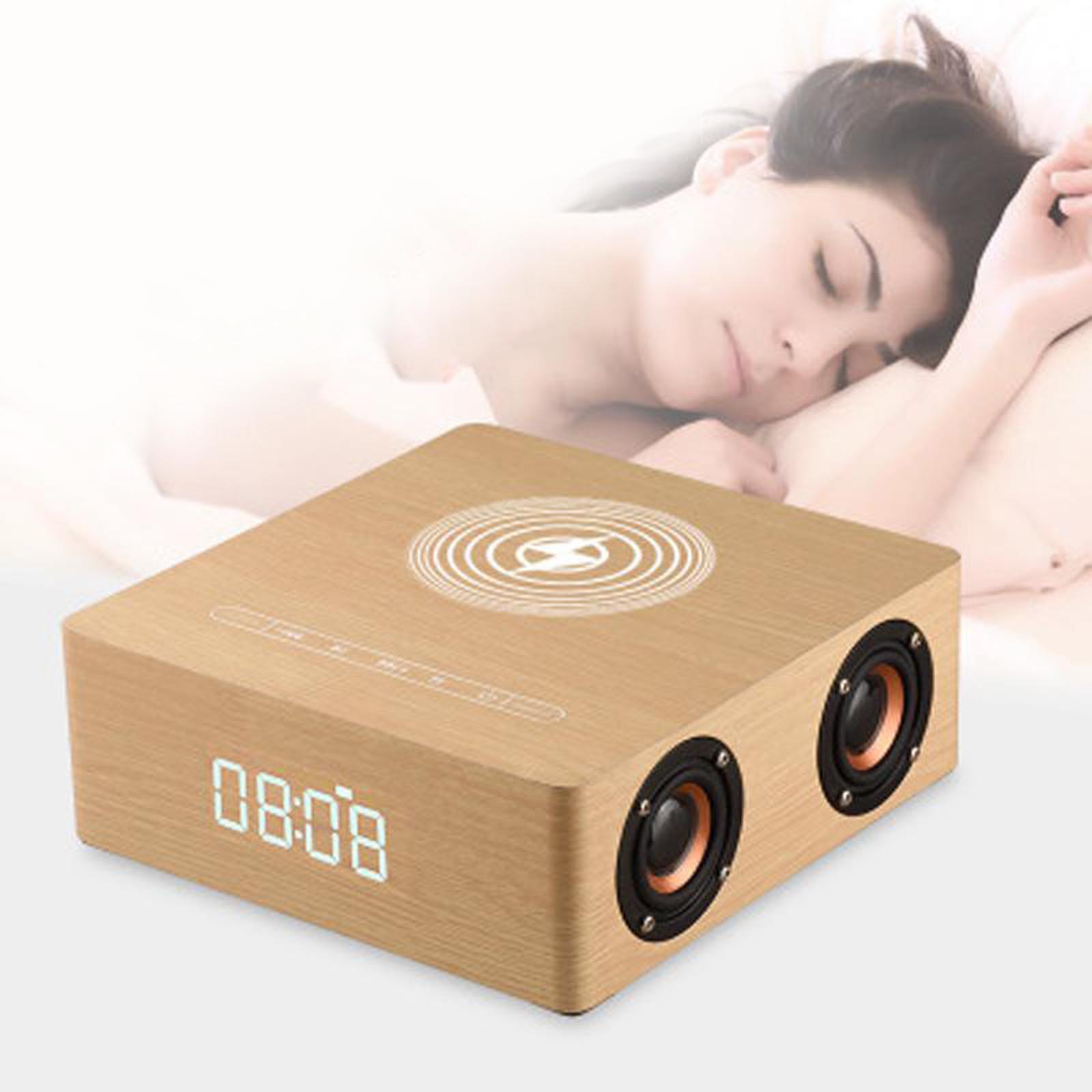 Retro Multi-Function Bluetooth Speaker Alarm Clock Wireless Charger