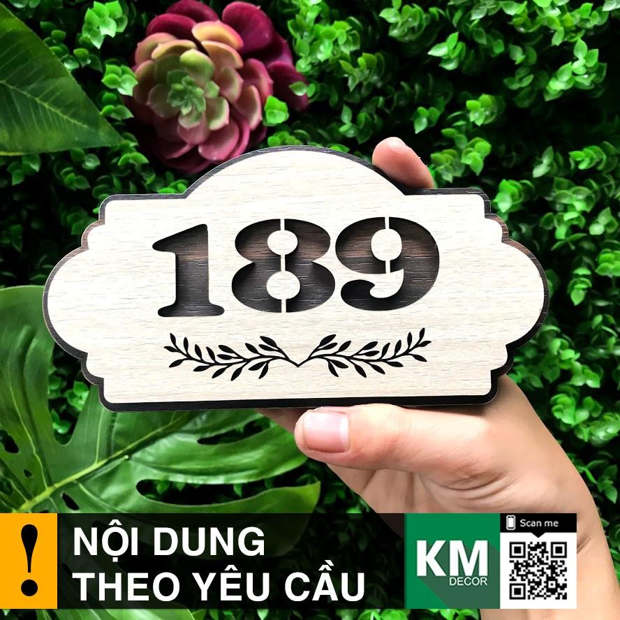 Bảng số phòng gắn cửa khách sạn bằng gỗ cắt laser 2 lớp | trang trí homestay