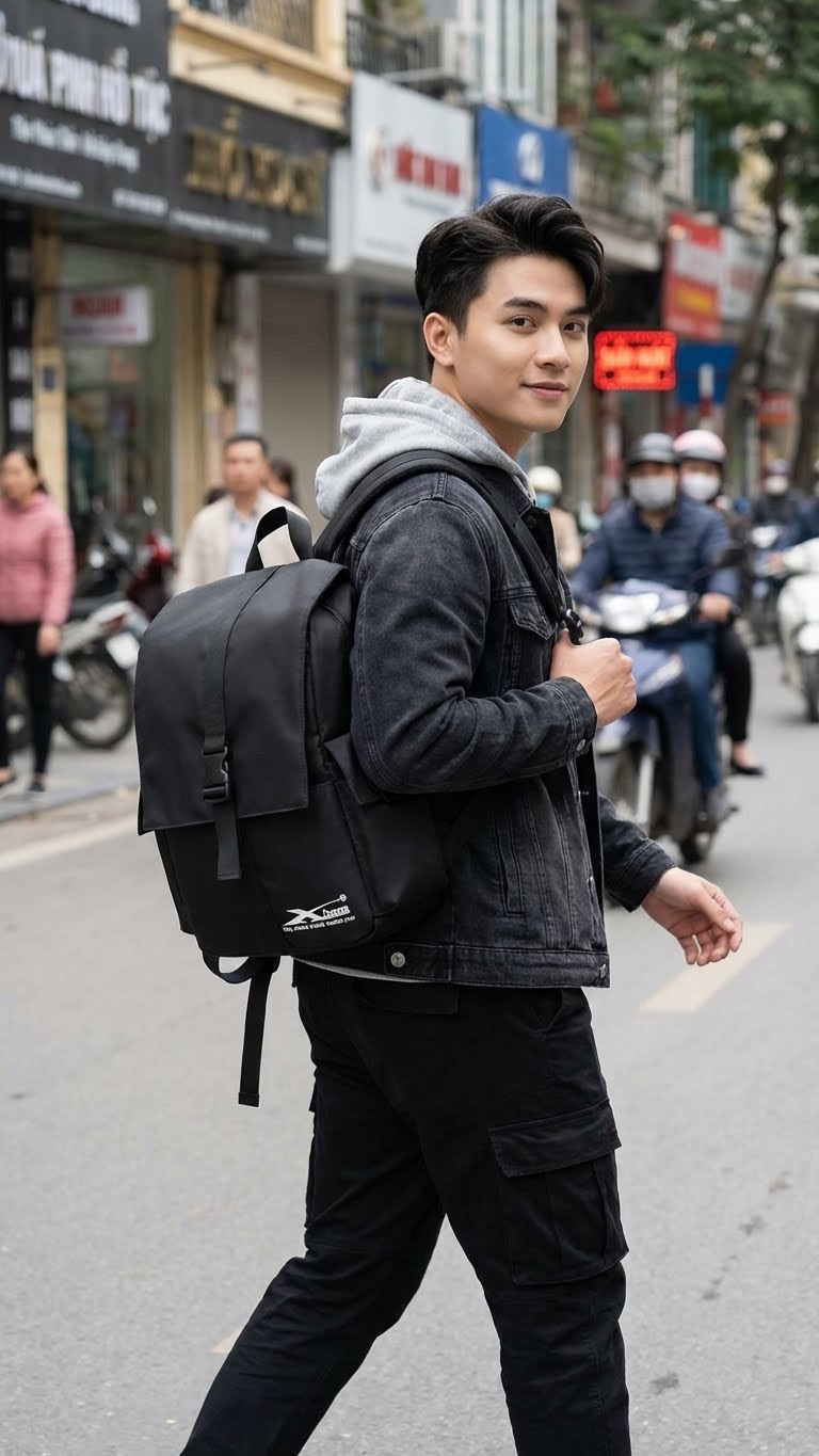 Balo đi học cá tính, balo nam nữ thời trang đựng laptop Xbags Mordern