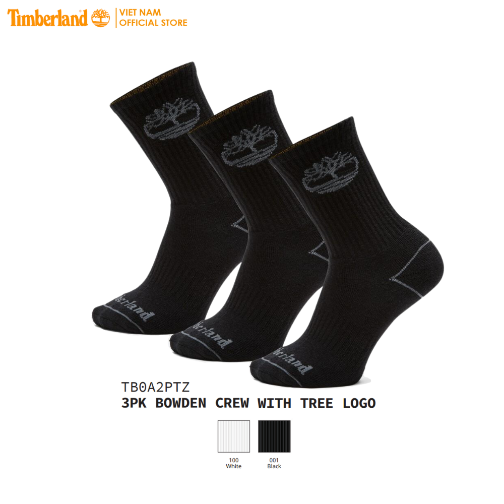 [Original] Timberland Combo 3 Đôi Vớ Nam - 3PK Bowden Crew With Tree Logo TB0A2PTZ