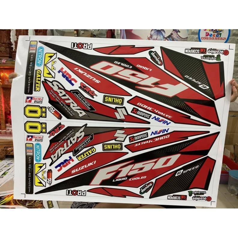 Tem rời Satria Fi đỏ đen bảo hành màu sắc vĩnh viễn