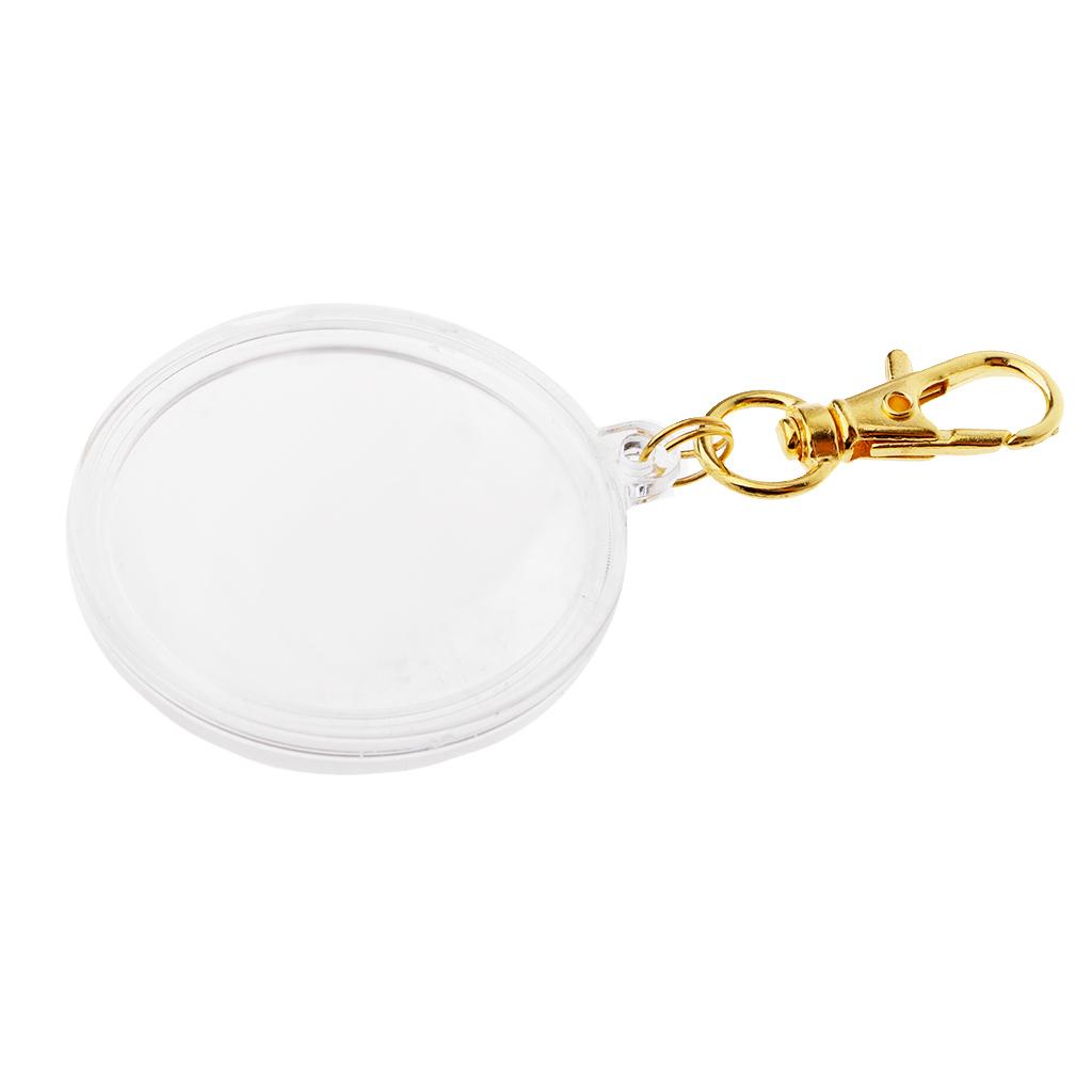 Hộp đựng đồng Xu Acrylic Di động Keychain Bộ Sưu Tập Móc Khóa Coin # 1