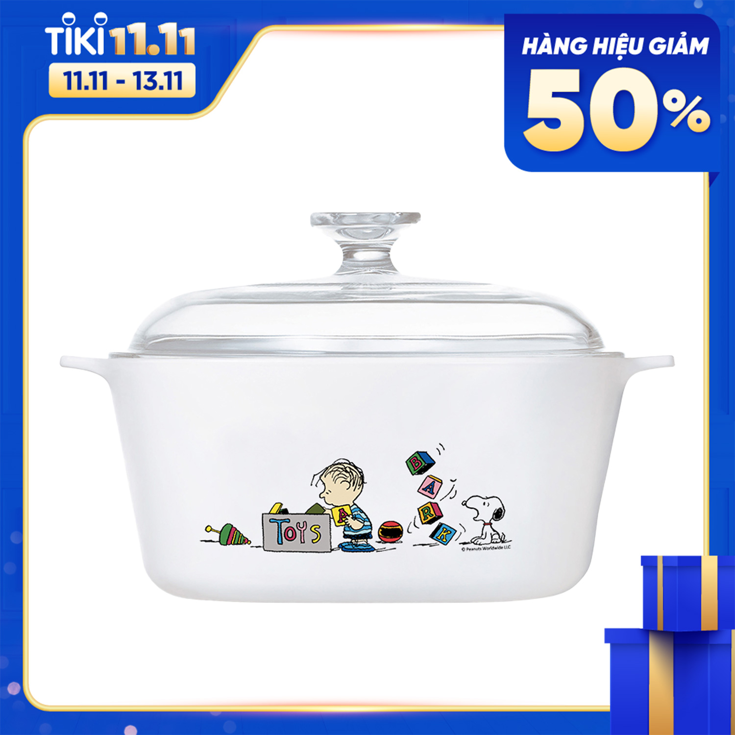 Nồi Gốm Thủy Tinh Kèm Nắp CORNINGWARE Chịu Nhiệt Cao Phiên Bản Giới Hạn Hình Snoopy Dung Tích 5L