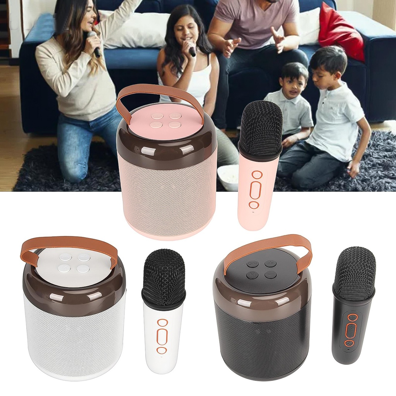 Loa bluetooth karaoke mini Vinetteam Y2 kèm 2 micro không dây hát siêu hay hỗ trợ thẻ nhớ, AUX kết nối điện thoại, laptop - hàng chính hãng