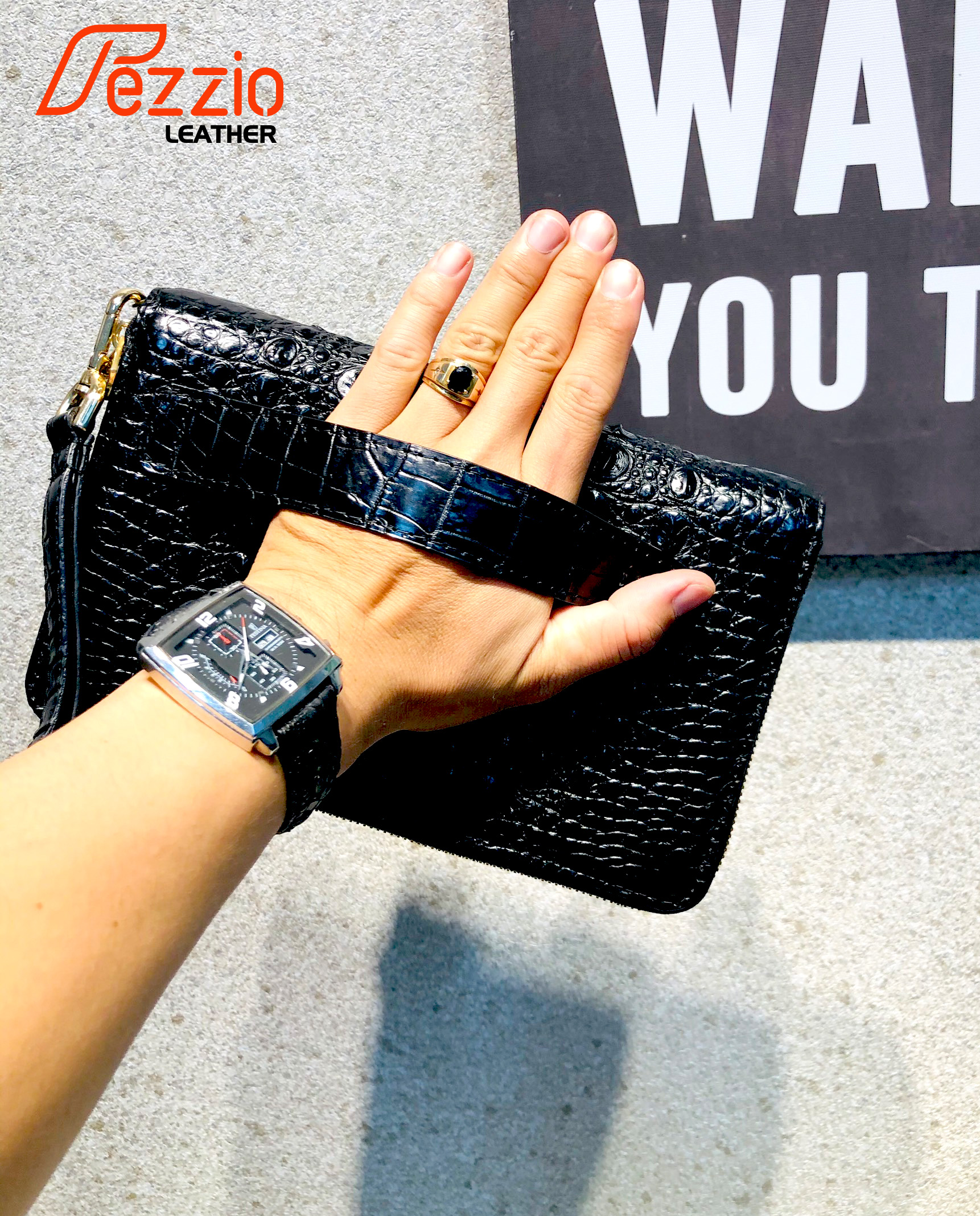 CLUTCH CẦM TAY DA CÁ SẤU FEZZIO NAM NỮ CAO CẤP