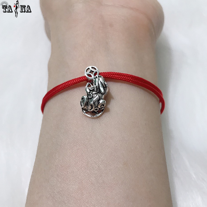 Vòng tay chỉ đỏ may mắn mix tỳ hưu bạc 925 cao cấp