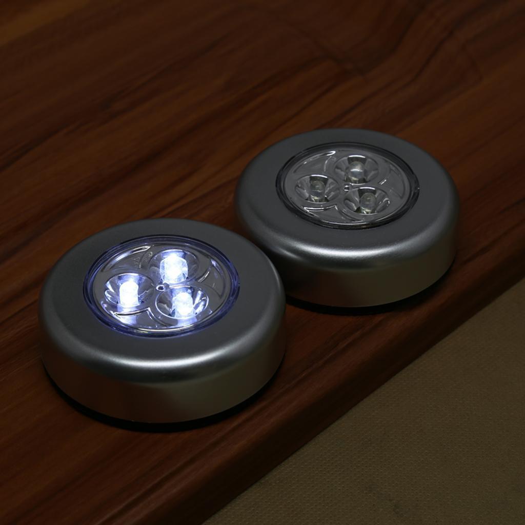 3PC LED Wireless Stick on Push Light Battery Powered Touch Light For Cabinet