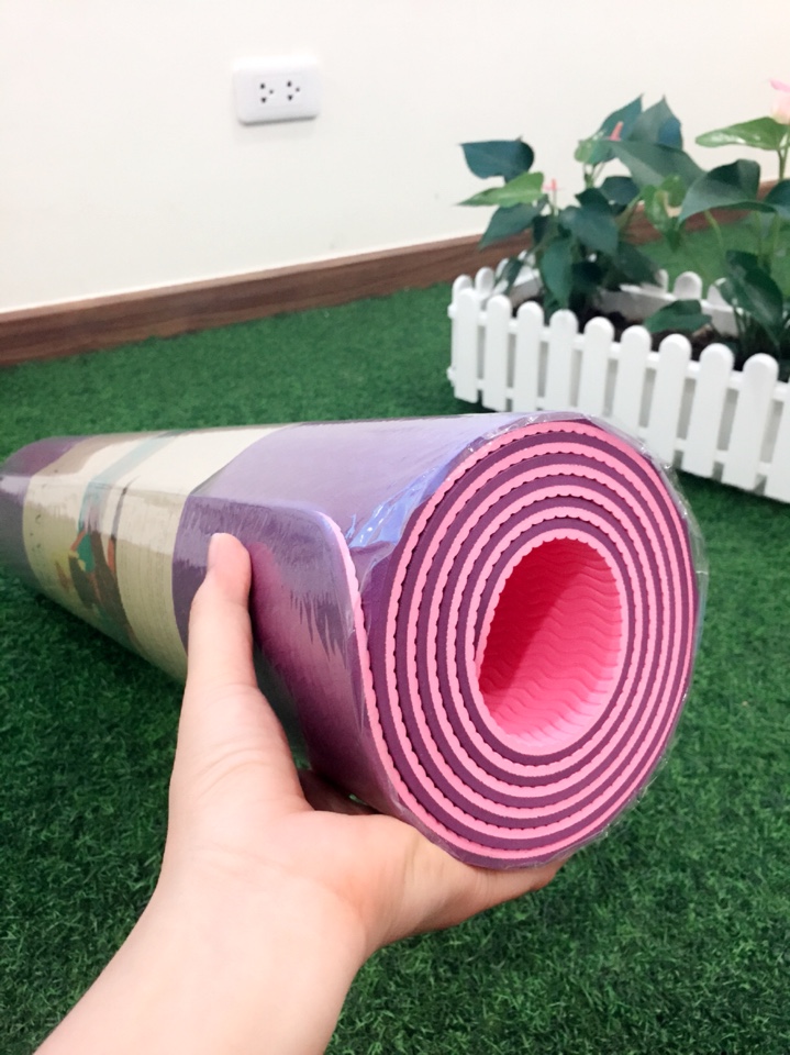 Thảm tập TPE YOGA MAT cao cấp Bstar 6mm 2 lớp - Tím