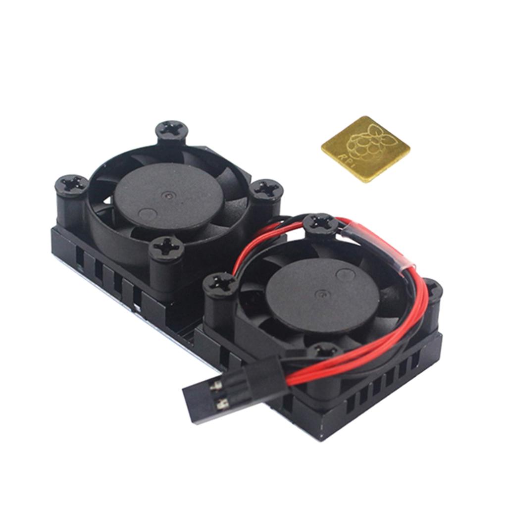 5V 0.3A Fan Cooling System Module with Heatsink for Raspberry Pi 3B/2B/B+, Dual Fan Cooler Fan
