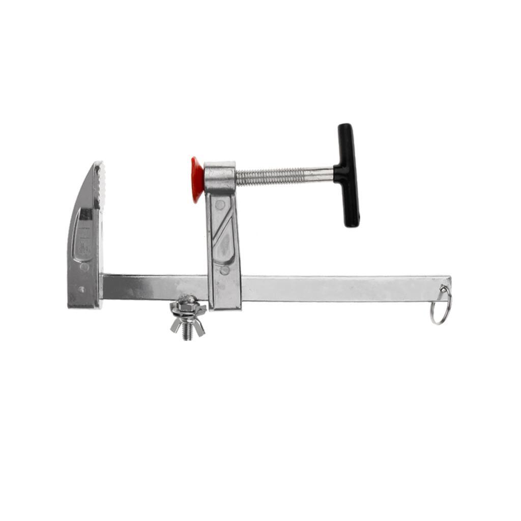 Adjustable Aluminium Alloy Raft Boat Fishing Rod Holder with Clamp Silver