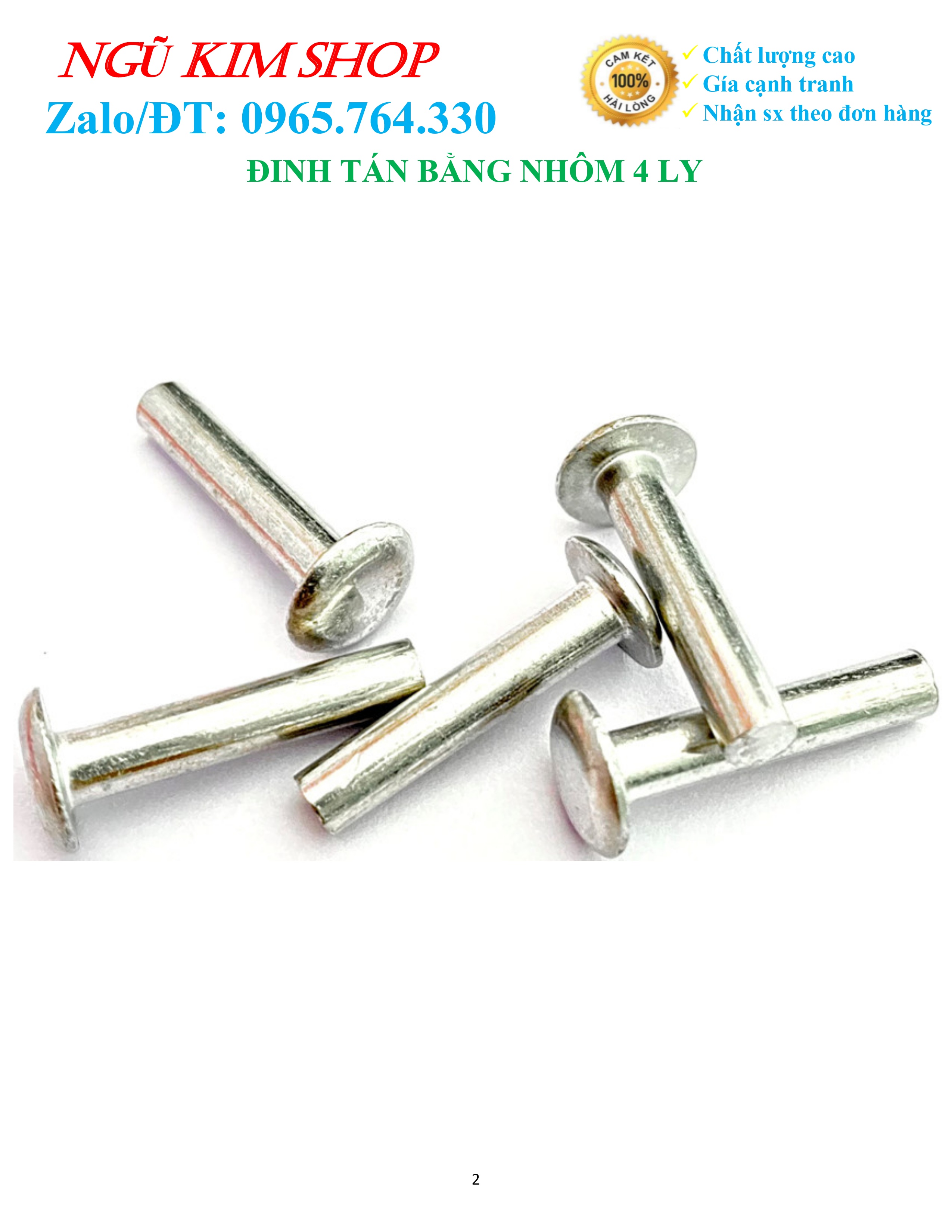 ĐINH TÁN BẰNG NHÔM 4 LY