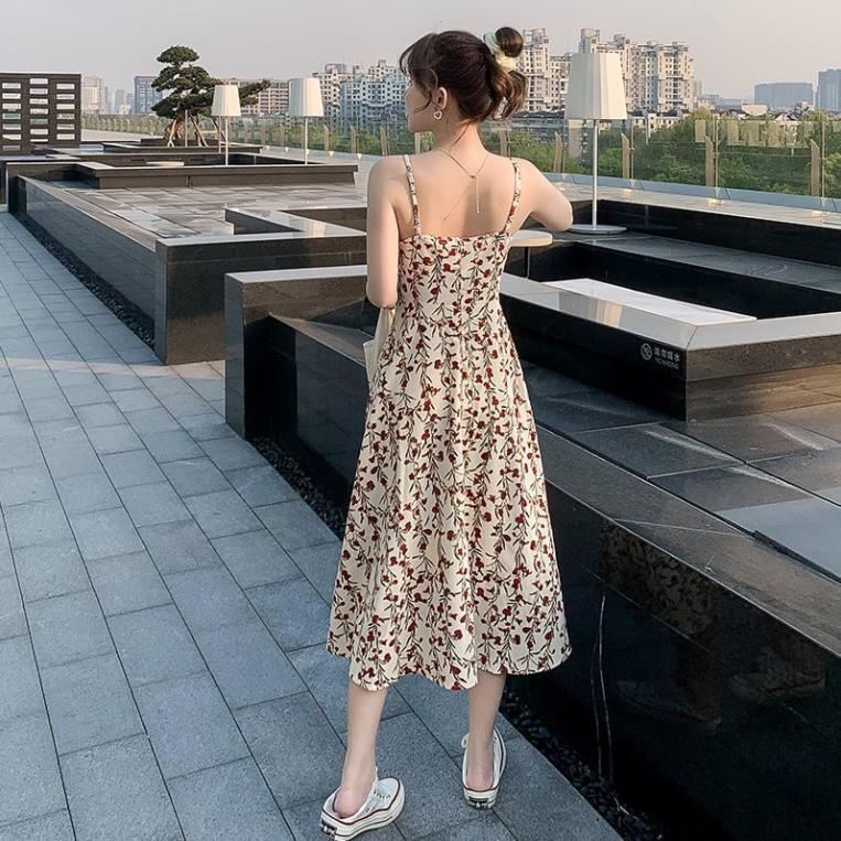 Váy Hai Dây Nữ, Váy Nữ Họa Tiết Hoa Nhí Hai Dây Nhẹ Nhàng Moda.H ! *