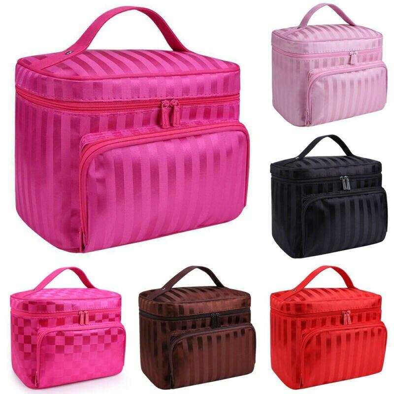 Professional Large Cosmetic Case Makeup Bag Storage Handle Organizer Travel Kit Hanging Toiletry Kit Organizer 22x16x17cm