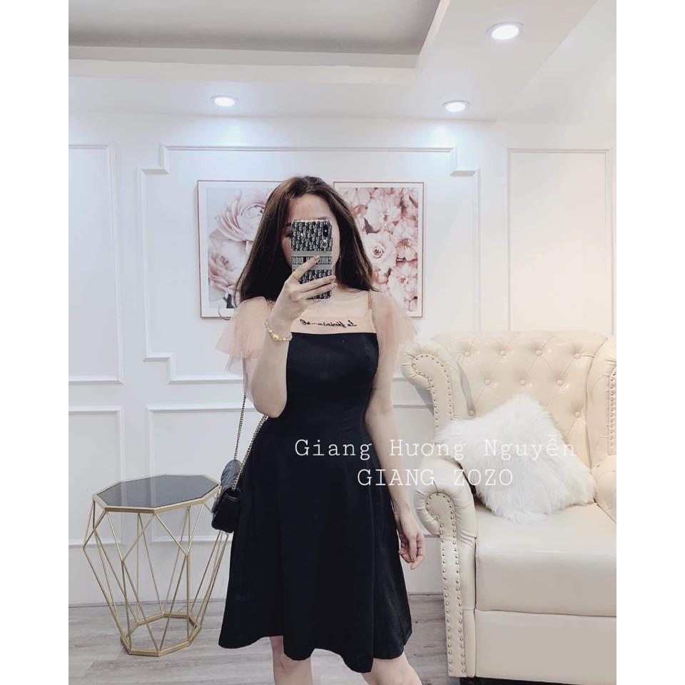 Váy xòe phối ren chữ thêu cực xinh