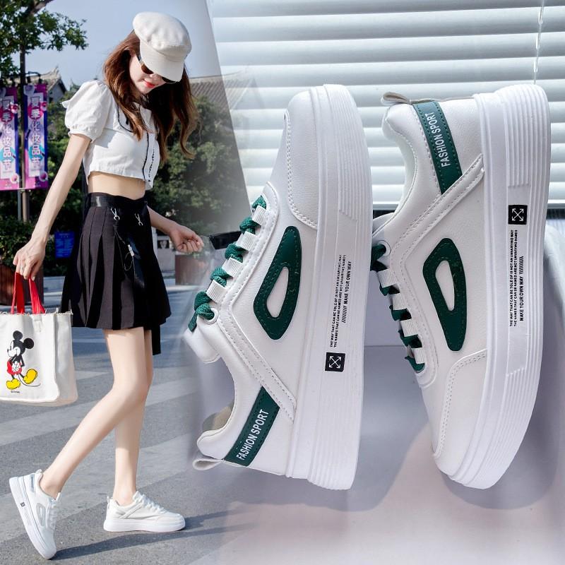 Giày sneakers nữ thể thao màu trắng cao cấp phong cách Hàn Quốc