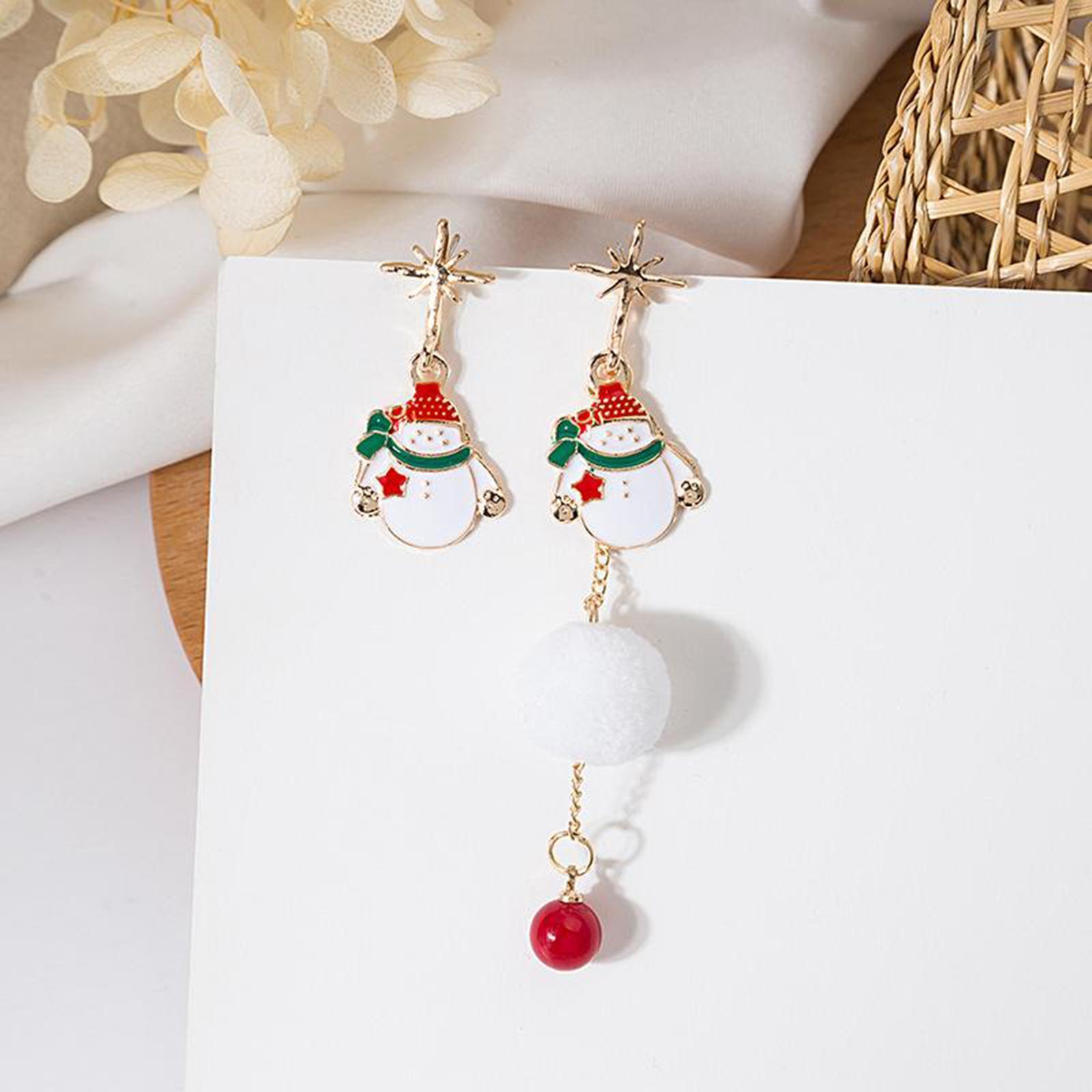 Footful Asymmetrical Christmas Stud Earrings Jewellery Dangle Stud for Girls