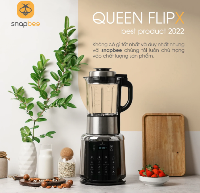 Máy Làm Sữa Hạt SNAPEE QUEEN FLIPX Thương Hiệu Mỹ Cao Cấp, 15 Chức Năng, Vệ Sinh Tự Động, Công Suất 1000W - Hàng Chính Hãng