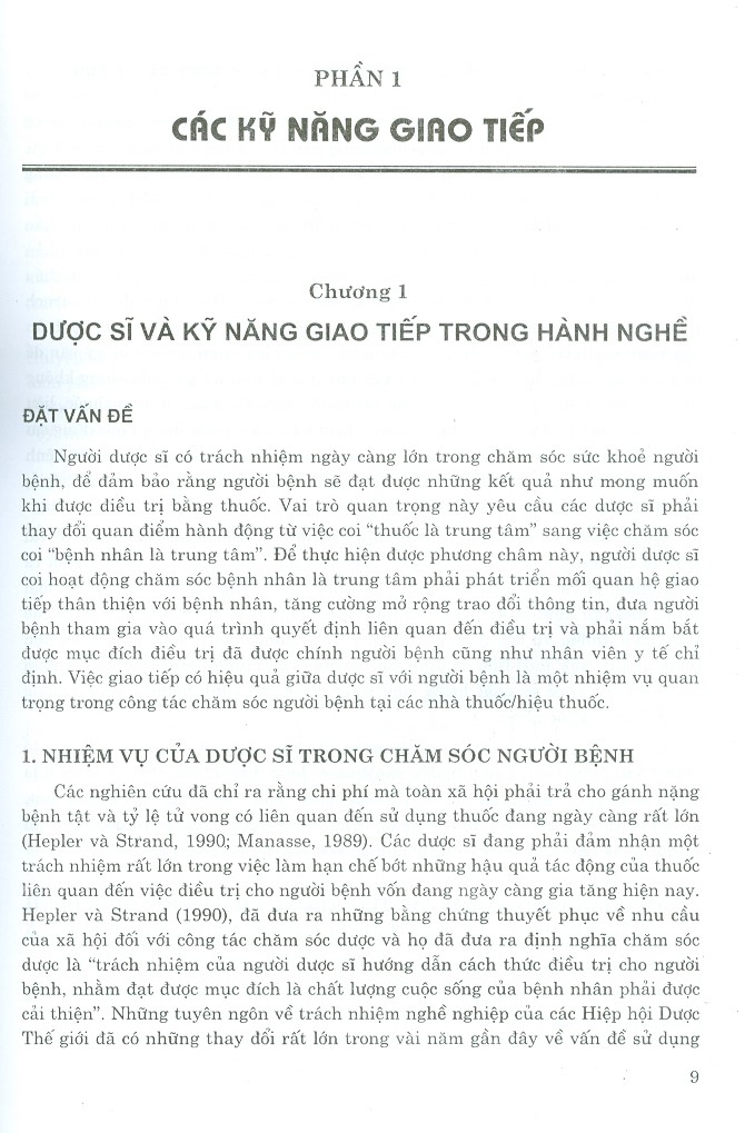 Kỹ Năng Giao Tiếp Và Thực Hành Tốt Tại Nhà Thuốc (Dùng Cho Đào Tạo Dược Sĩ Và Học Viên Sau Đại Học)