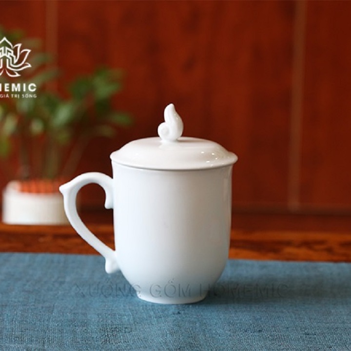 Ca Trà Sứ Có Nắp Dung Tích 300 ML Cao Cấp