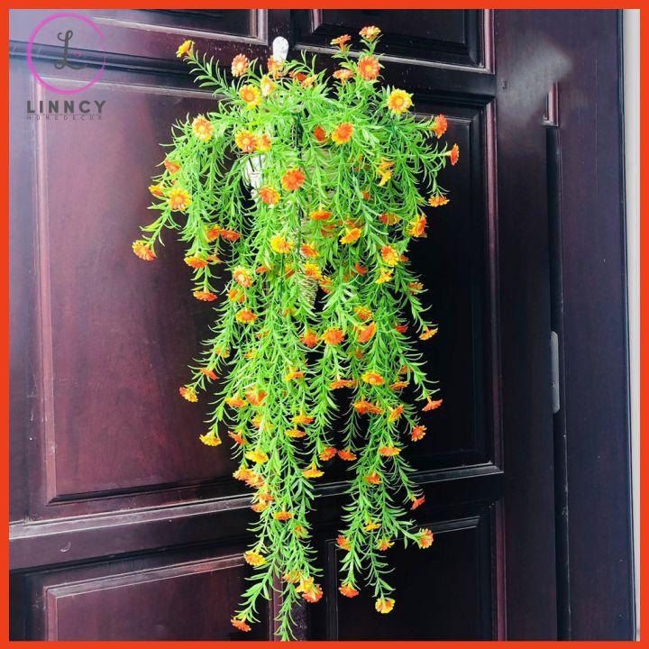 Hoa Giả Chùm Hoa Cúc Hoạ Mi Treo Tường Trang Trí Nhà Cửa Hàng Văn Phòng Dài 85cm