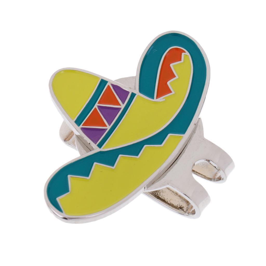 2 Pieces Alloy Golf Ball Marker Hat Clip Durable Multi Color