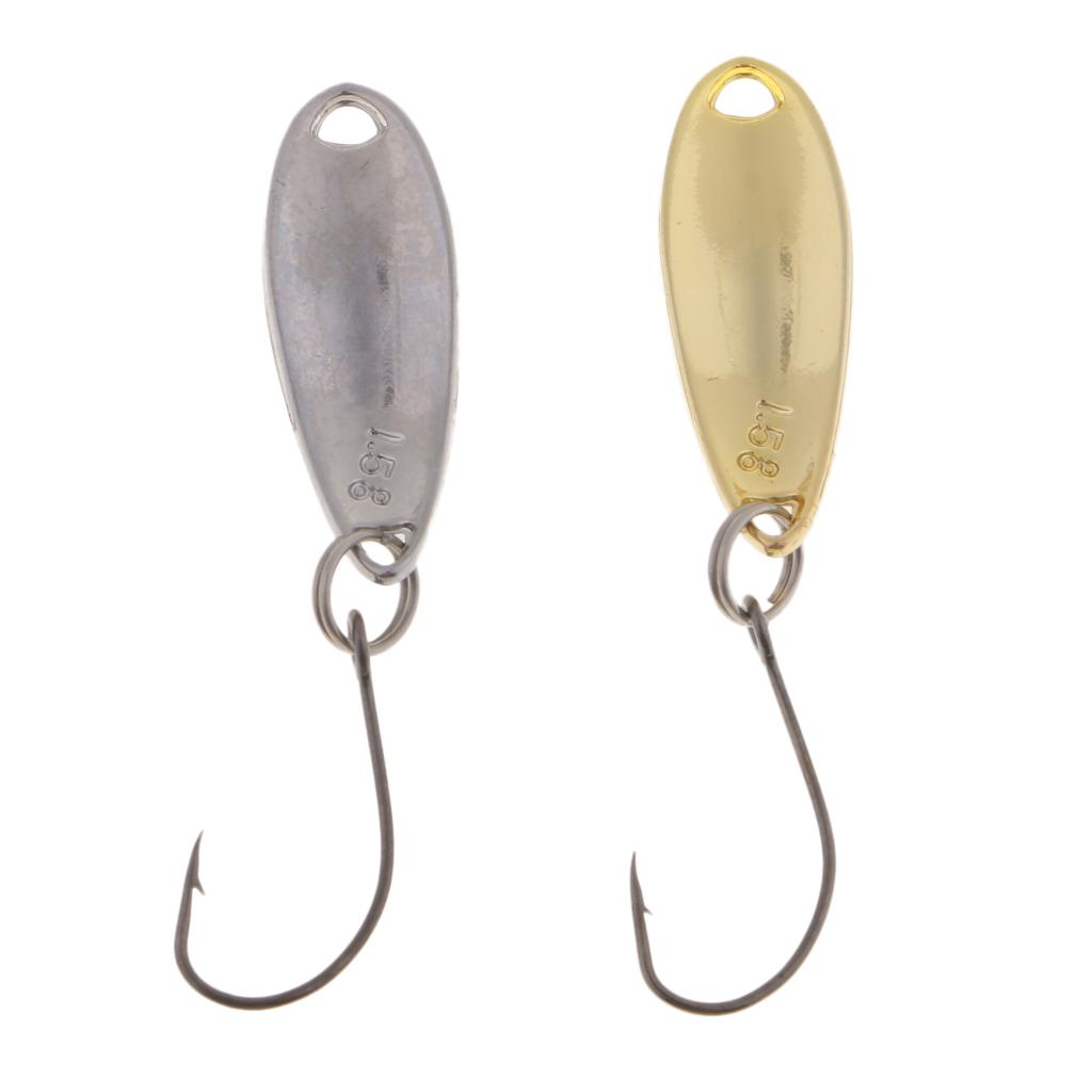 2Pcs Metal Spoons Fishing Lures Hard Sequins Baits with Single Hook