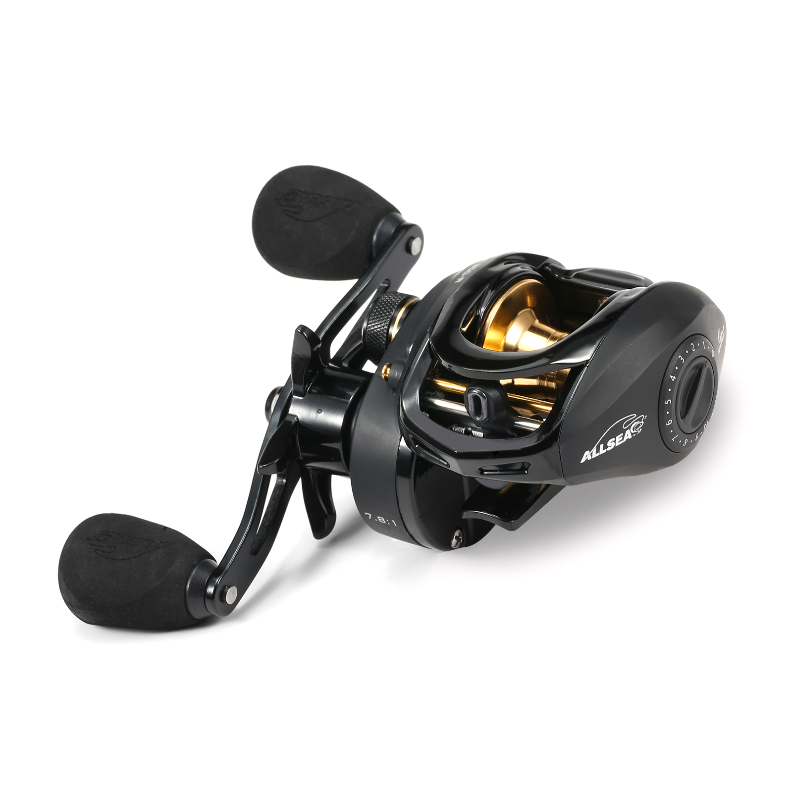 Cuộn câu cá baitcasting với Hệ thống bạc đạn 12 + 1 Tỷ số truyền 7: 8: 1 cho hiệu suất tốc độ cao,mạnh mẽ
