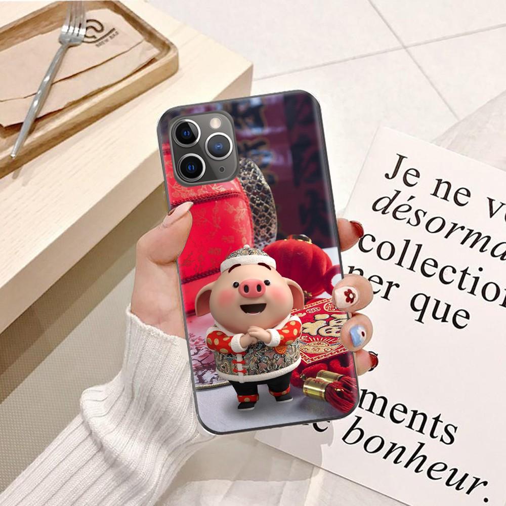 Ốp lưng dành cho iPhone X Silicon dẻo hình Heo Con Dễ Thương