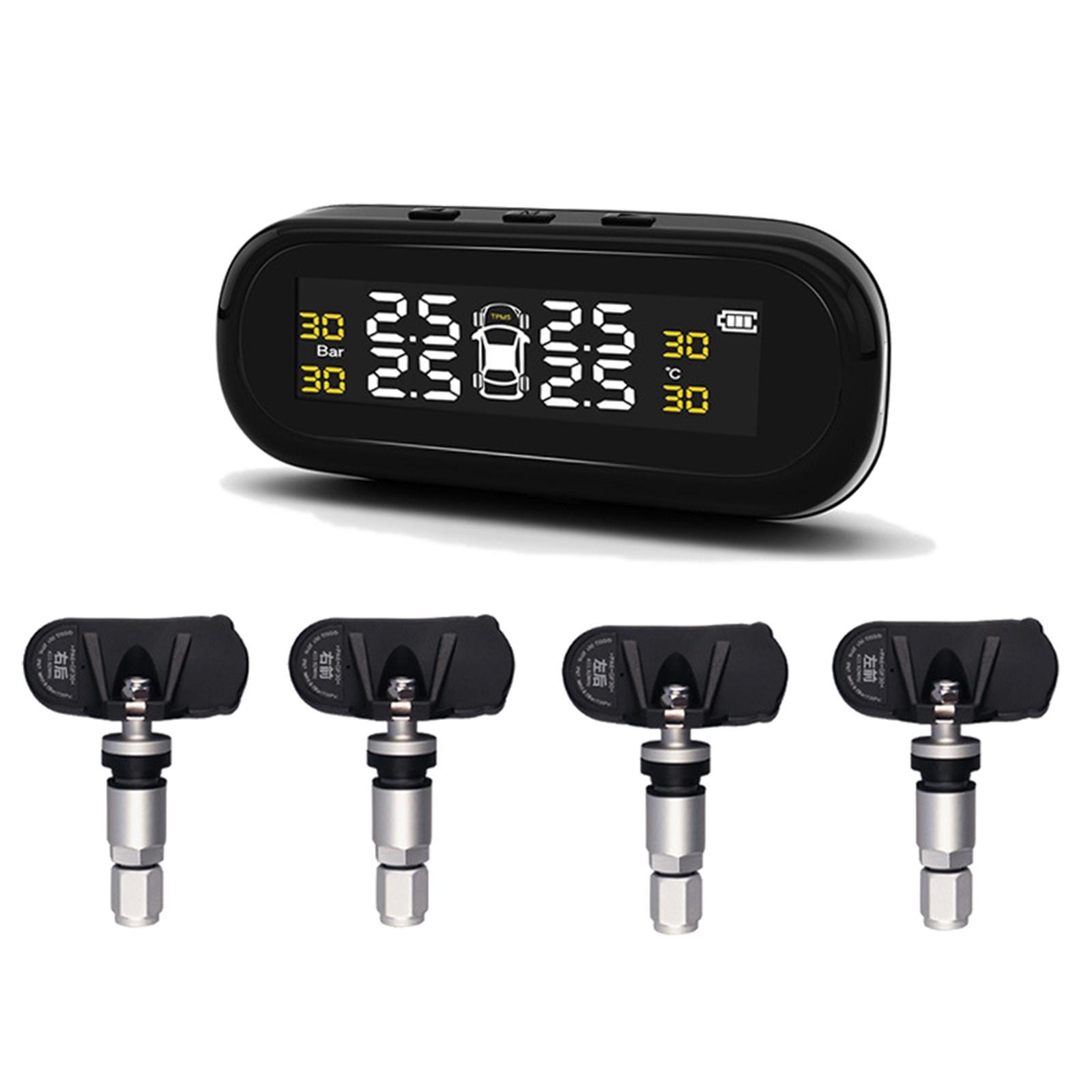 Tire Pressure Monitoring System Solar Wireless USB Auto Pressure Gauge