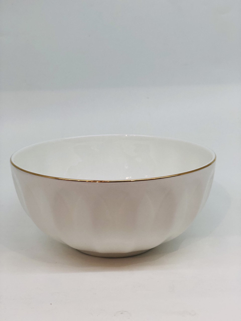 Bát tô sứ xương cao cấp màu trắng viền vàng 6inch GOLDLINE 5263M