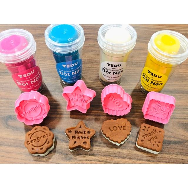 Bộ khuôn ấn làm bánh cookie love chơi bột nặn đất nặn an toàn TEDU