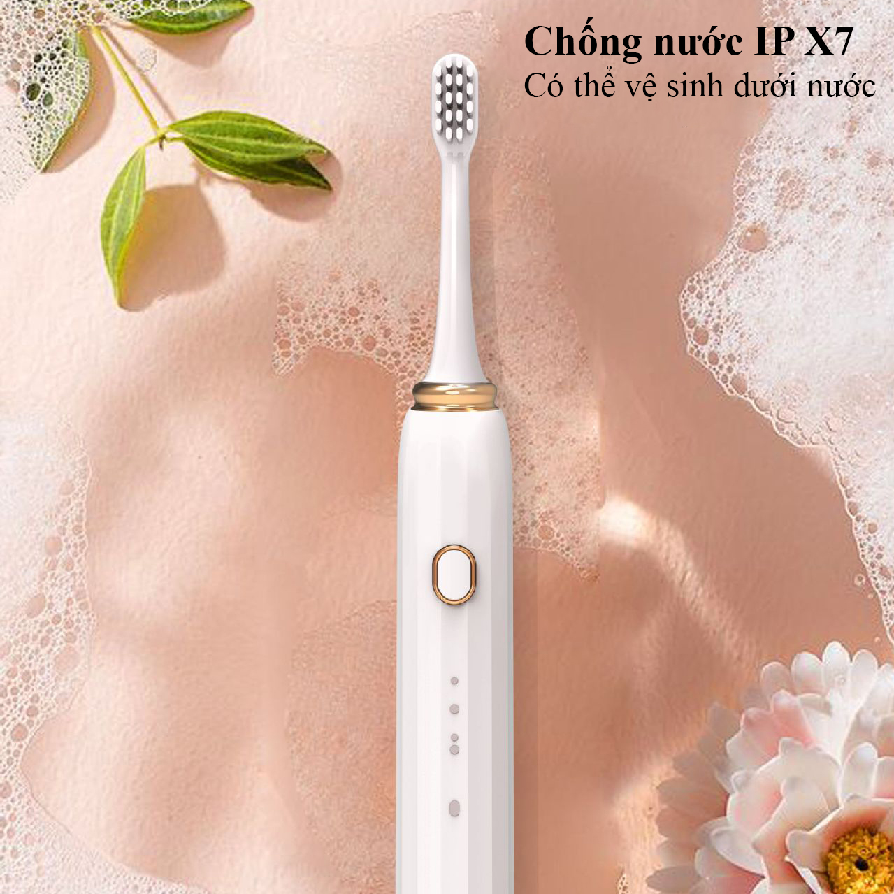 Bàn Chải Đánh Răng Điện Sonic X20 Cao Cấp Tẩy Trắng Răng Máy Đánh Răng Lông Mềm Cho Bé Tặng Đầu Chải