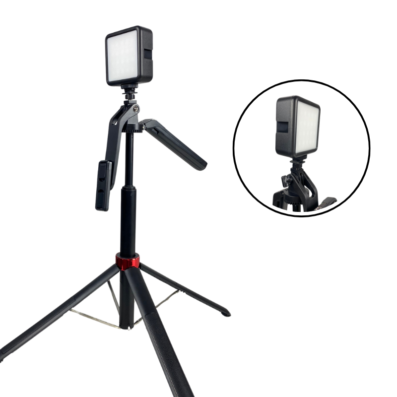 Combo Gậy Selfie P185 + Đèn RGB Hỗ Trợ Ánh Sáng - Combo Phụ kiện quay video, chụp ảnh du lịch - Hàng chính hãng