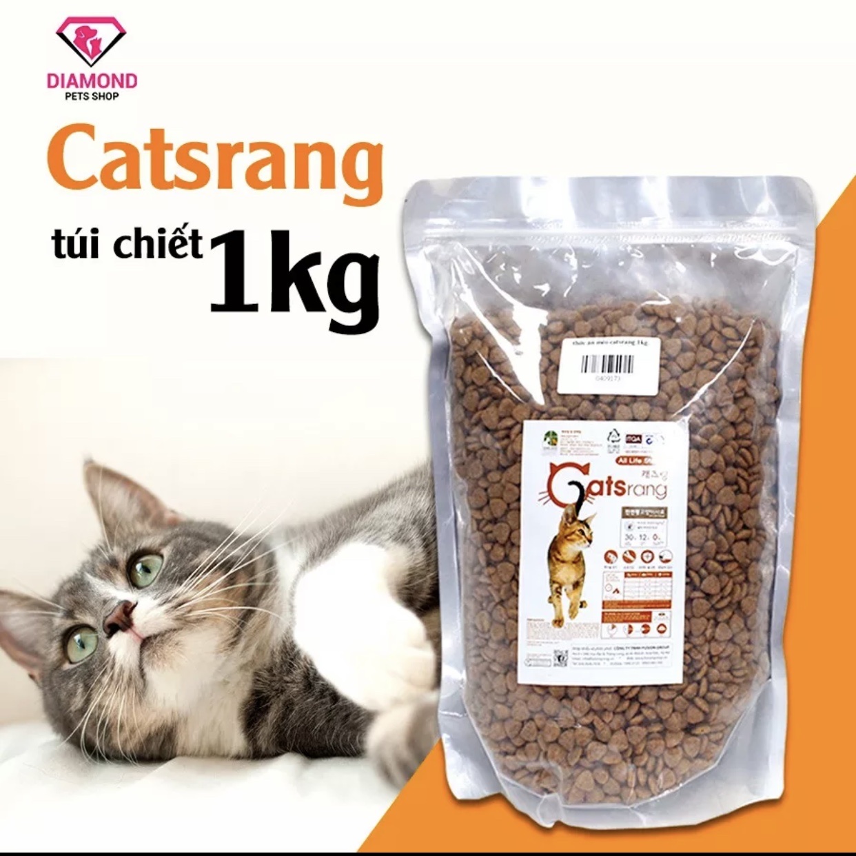 (1kg) Thức ăn cho mèo mọi lứa tuổi Catsrang