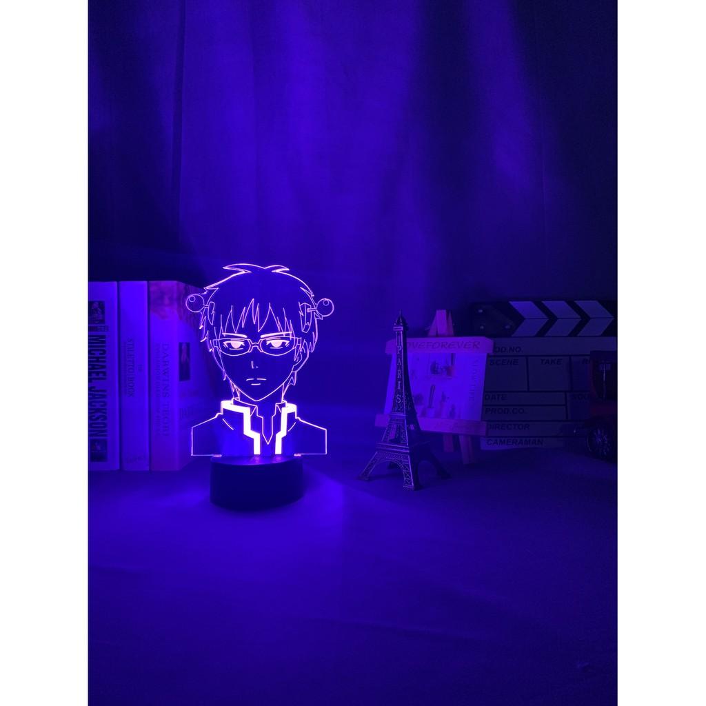 Đèn ngủ Led 3D Saiki Kusuo no Psi-nan Đèn Ngủ Trang Trí Phòng Ngủ Nhiều Màu Sắc Nightlight Anime