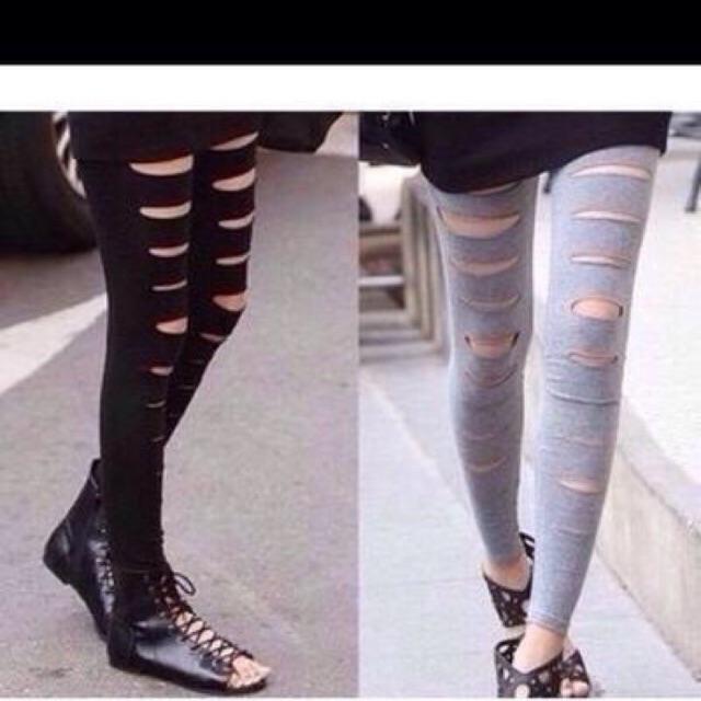 QUẦN LEGGING RÁCH CÁ TÍNH HÌNH THẬT CHUP O CUỐI