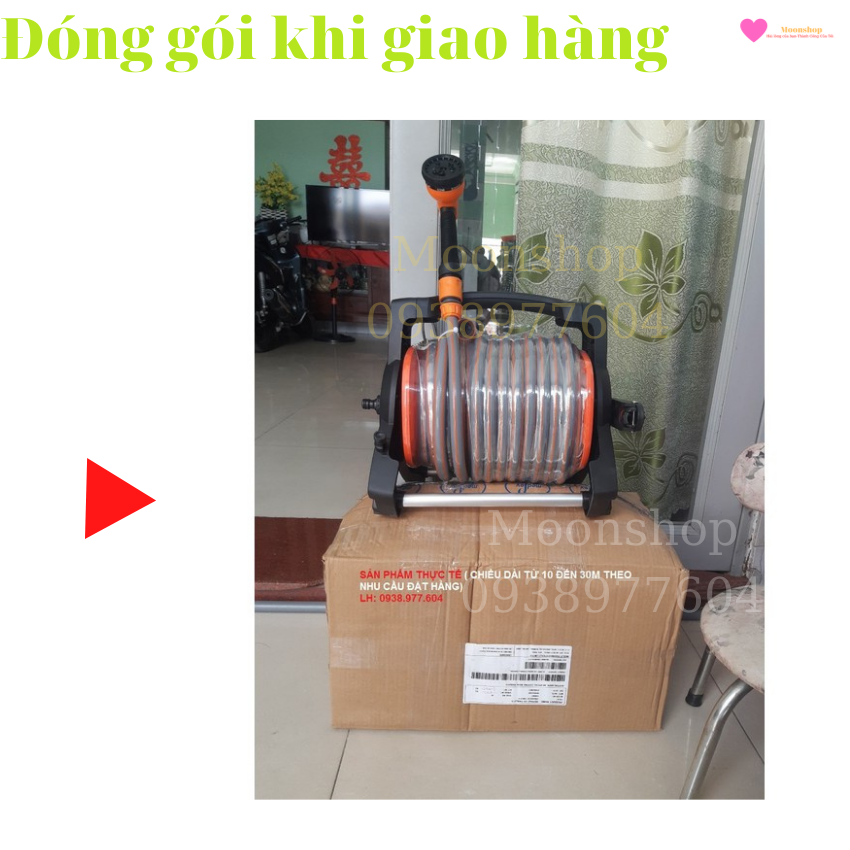 BỘ LÔ CUỘN ỐNG NƯỚC DÀI 15M ỐNG PHI 14, ĐỦ PHỤ KIỆN, TẶNG DÂY ĐẦU VÀO KHUNG