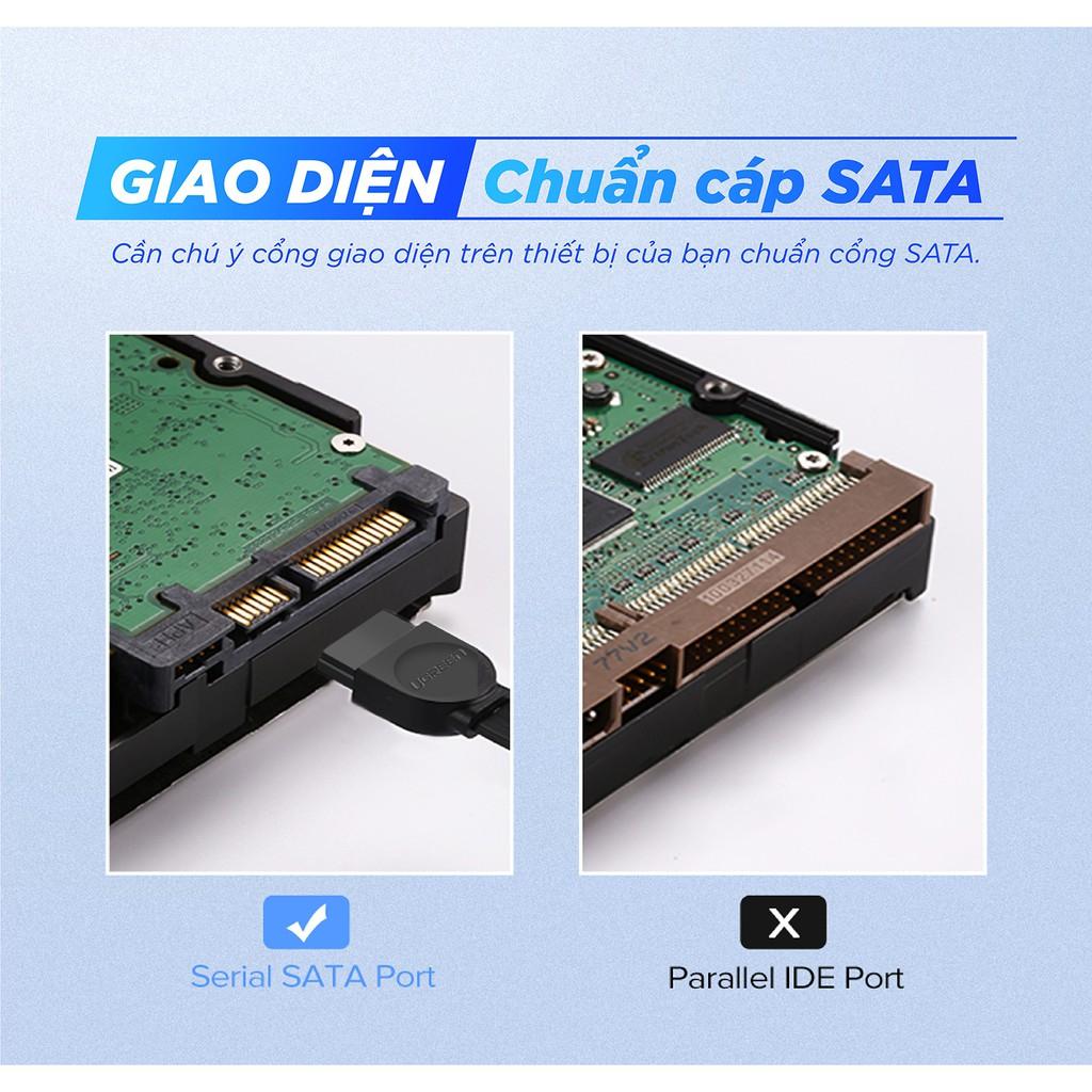 Cáp SATA 3.0 tốc độ truyền tải cao 6Gb/s dài 0.5m UGREEN US217 - Hàng chính hãng