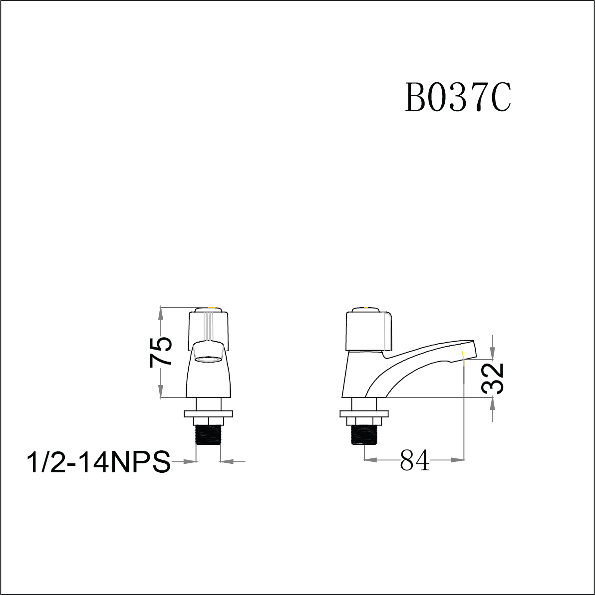 Vòi lavabo lạnh Caesar B037C (chưa bao gồm bộ xả và dây cấp nước)