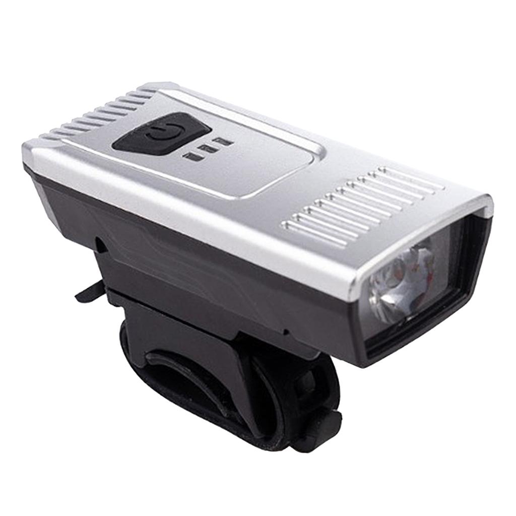 USB Bicycle Head Light Front Flashlight 55 Lumens Handlebar Lamp Mount Strap