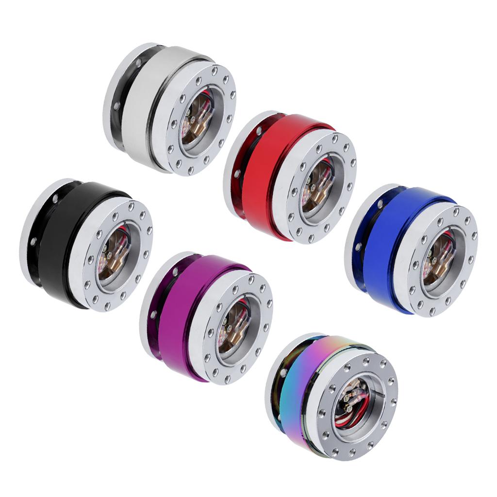 Silver Car Steering Wheel Quick Release Snap Off HUB Adapter Kit