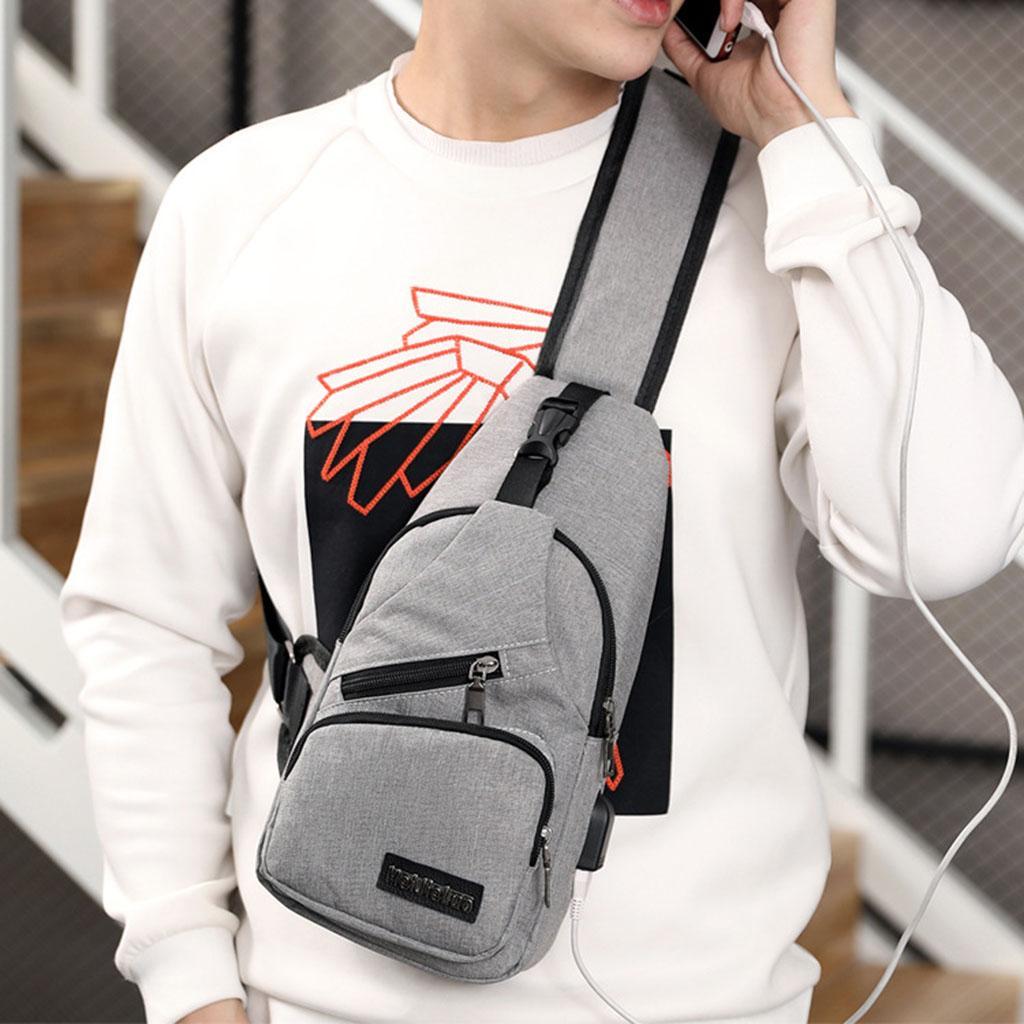 2x Sling Bag Chest Pack Shoulder Bag Anti Theft Travel Lightweight Pouch