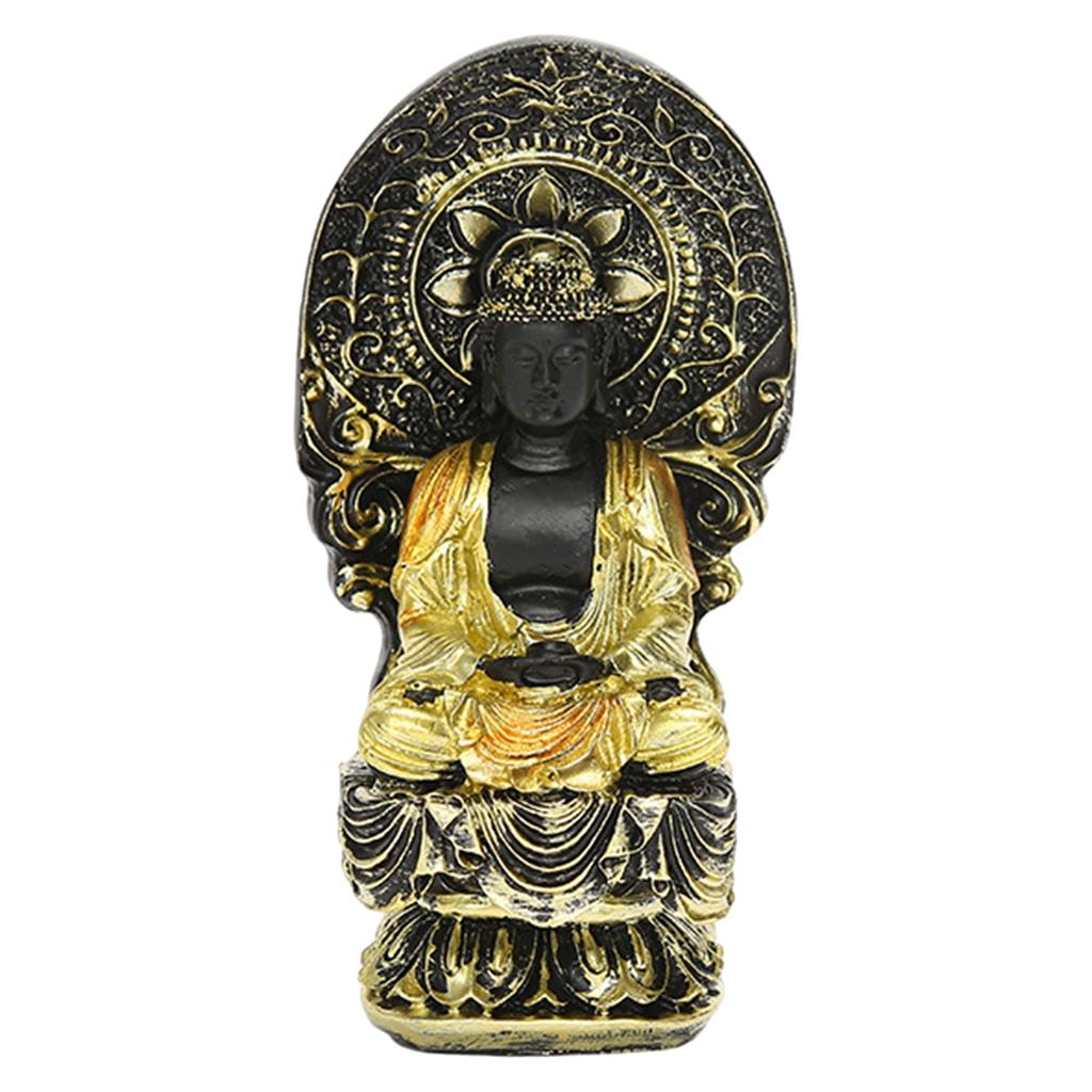 Meditating Buddha Statue, Guan Yin Buddha Decorative Figurine for Home Office Tabletop Desktop Spiritual Living Room Decoration, Yoga Zen Decor