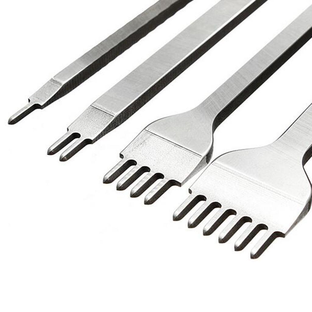 3Pcs Leather Craft Tools Diamond Hole Punch Stitching Silver