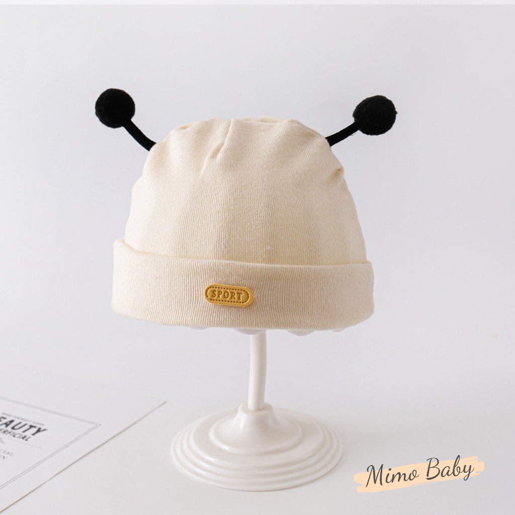 Mũ cotton chùm đầu gắn tai ong đáng yêu cho bé MD249 Mimo Baby