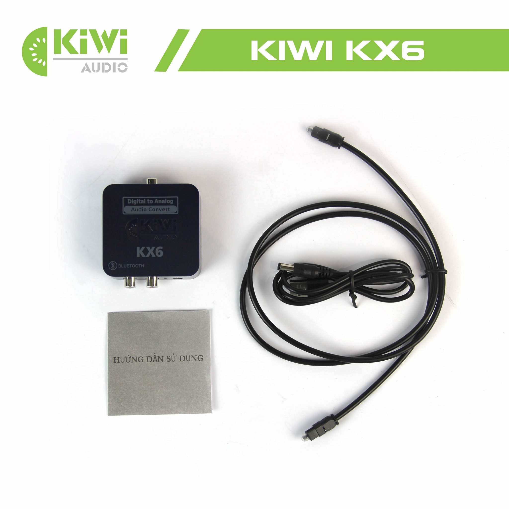 Bộ Chuyển Đổi Âm Thanh Quang Học Digital sang Analog Kiwi KX6 (Hỗ Trợ Bluetooth) - Hàng Chính Hãng