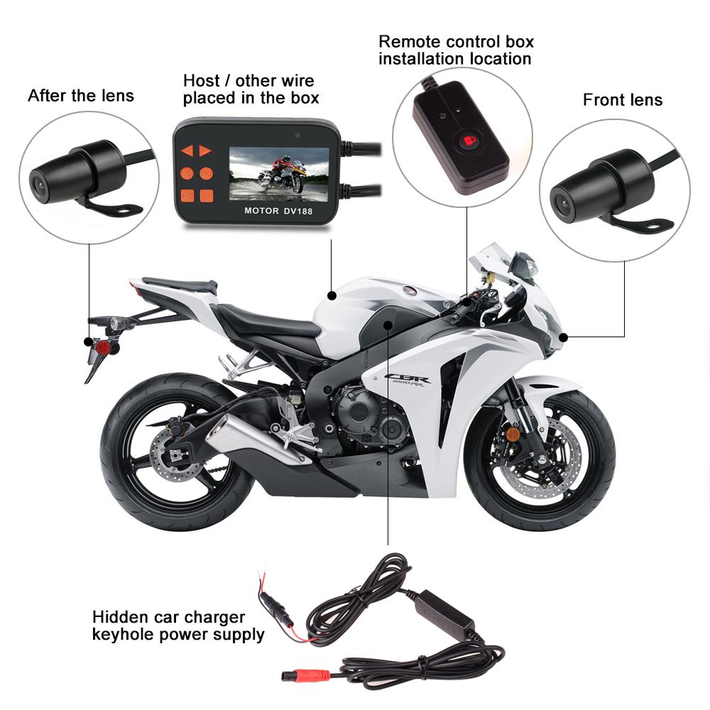 Full HD 1080p 2.7 inch DV188 DVR Dual Waterproof Lens Motorbike Action Camera thể thao Video Recorder Tầm nhìn ban đêm