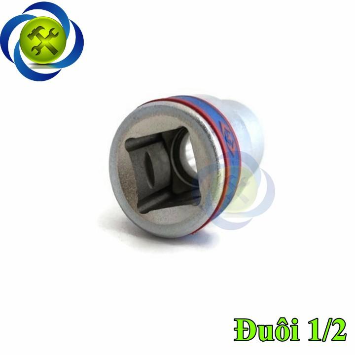 Tuýp 15mm 1/2 Kingtony 433015M 12 cạnh màu trắng dài 38mm