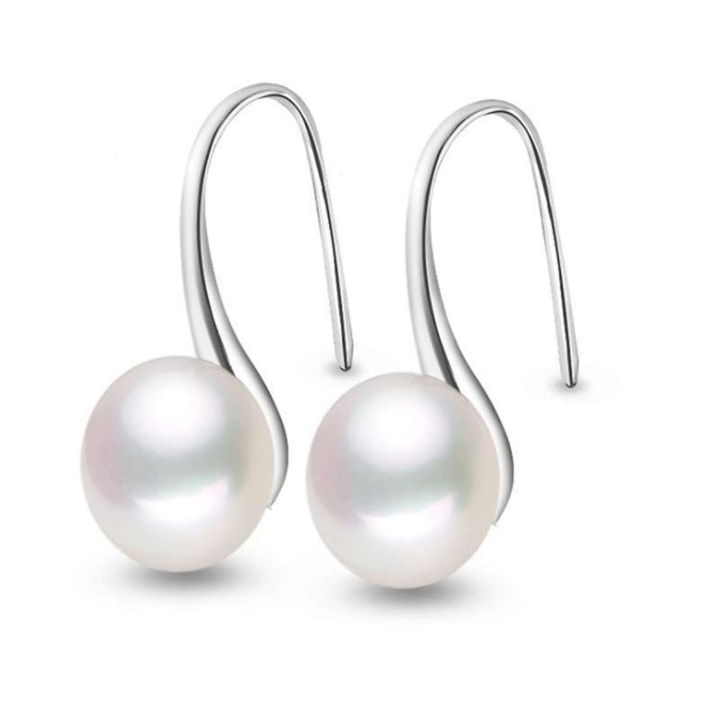 Bông Tai Ngọc Trai Nước Ngọt Thiên Nhiên - Kiểu Móc Hoa - Trang Sức Cô Tấm - SPOOL PEARL (8ly) - CTJ4810