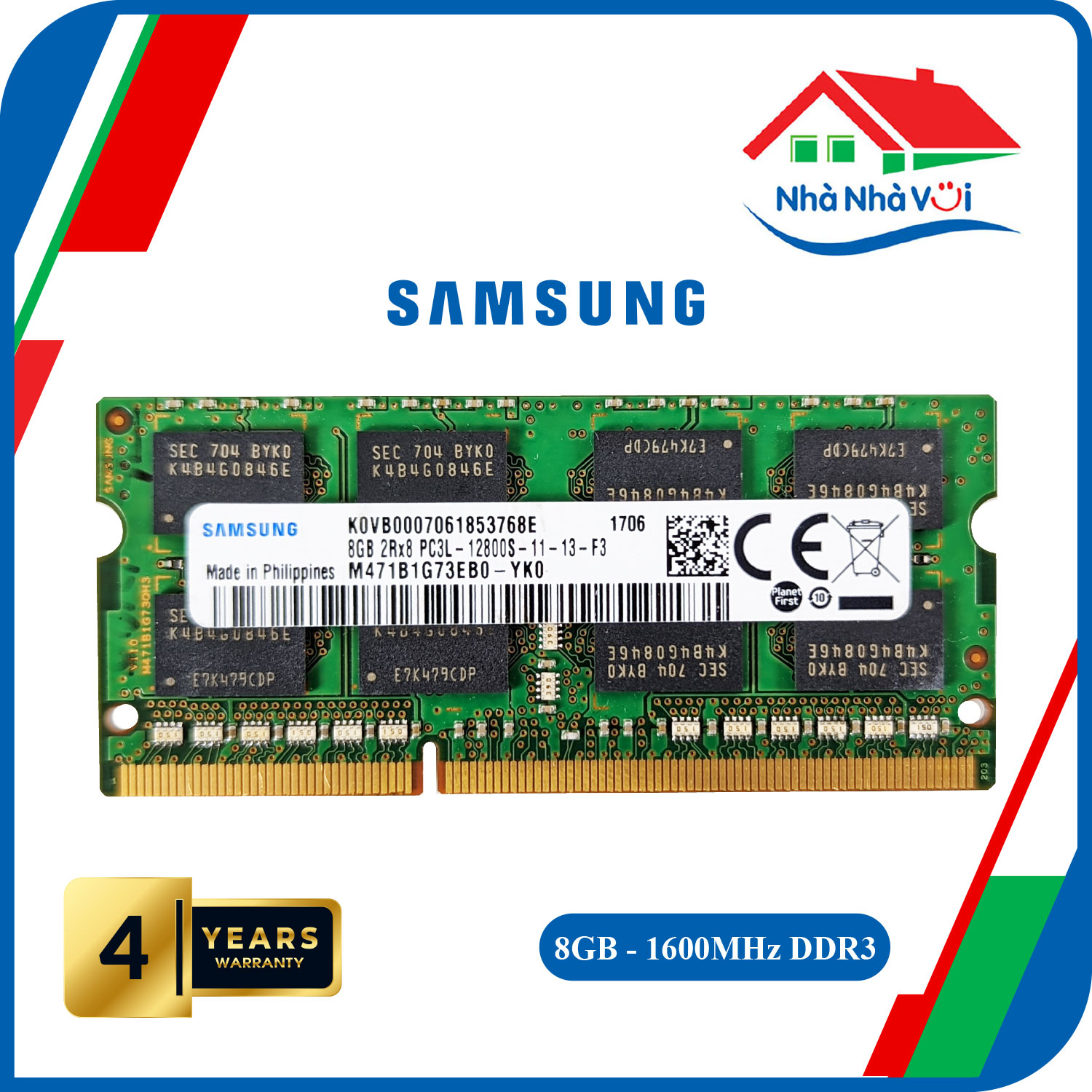 Ram Laptop Samsung 8GB Bus 1600 DDR3L - Hàng Nhập Khẩu